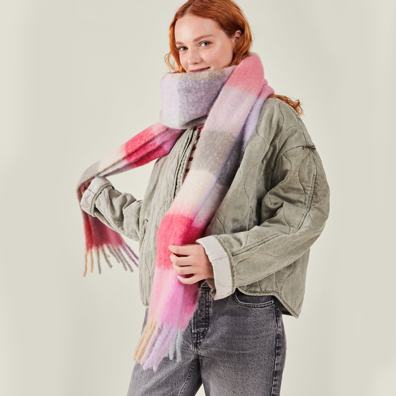 Super Soft Pastel Stripe Blanket Scarf
