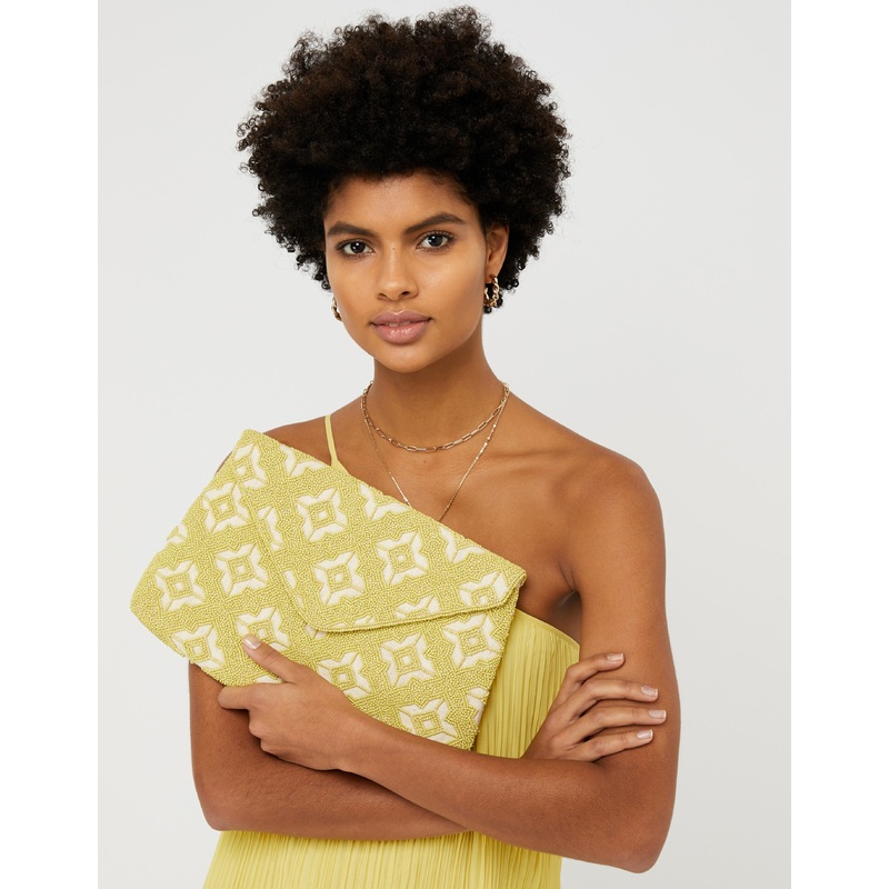 Accessorize London Beaded Oversized Envelope Clutch Bag
