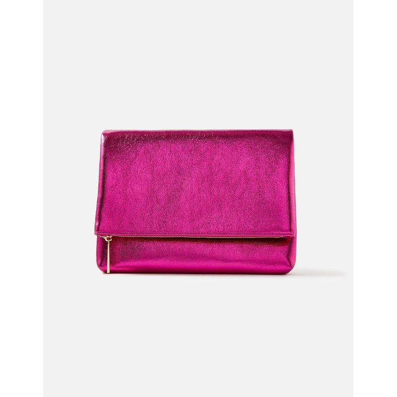 Accessorize London Foldover Clutch Bag Pink