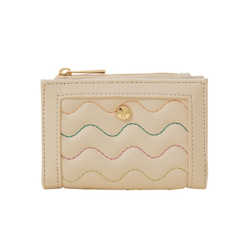 Accessorize London Women's Cream Quilted Wiggle Purse