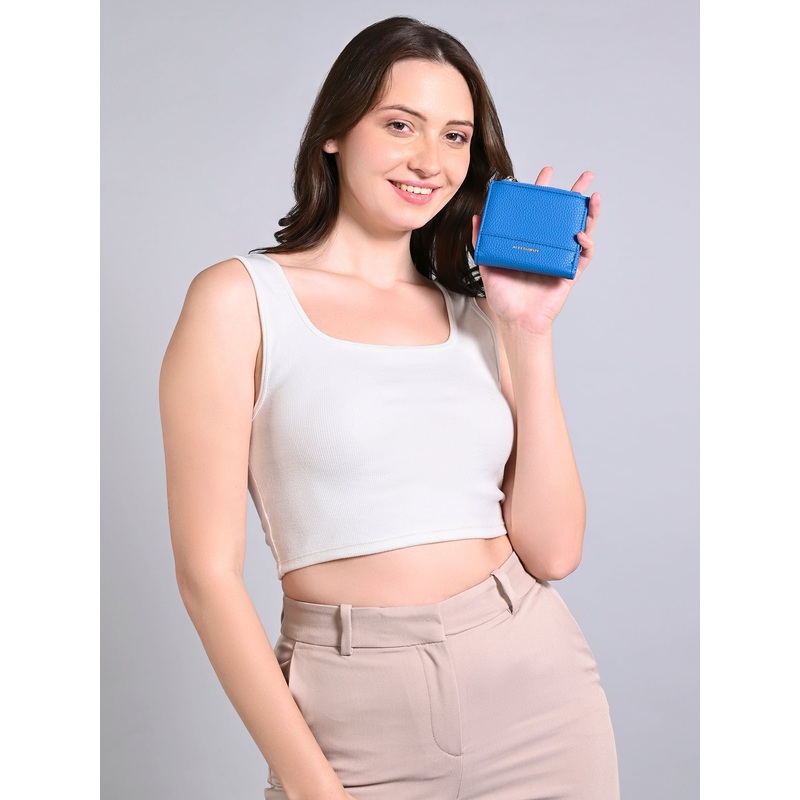 Accessorize London Women's Faux Leather Blue Bella Wallet
