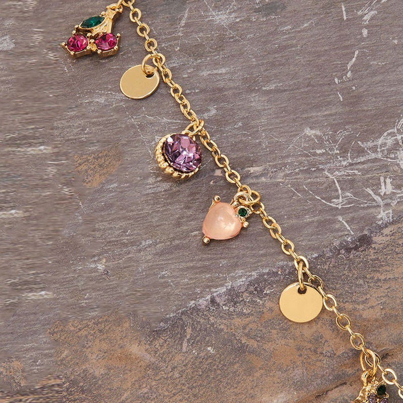 Accessorize London Women's Gold Fruit Charm Anklet