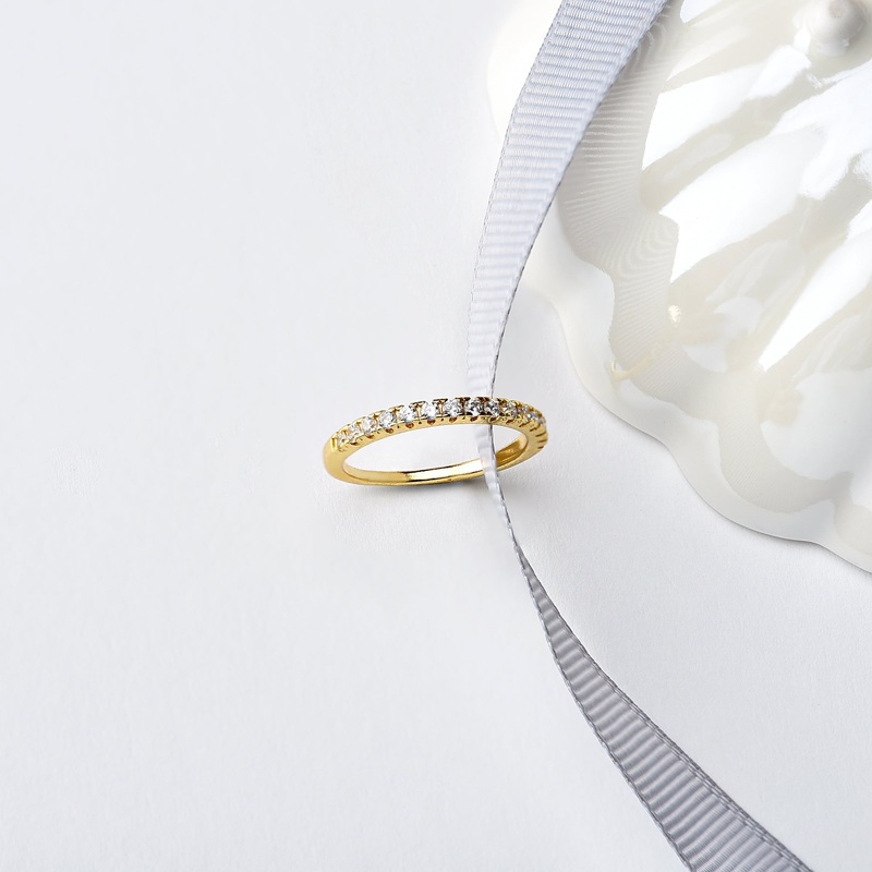 Accessorize London Women's Gold-Plated Crystal Eternity Band Gold