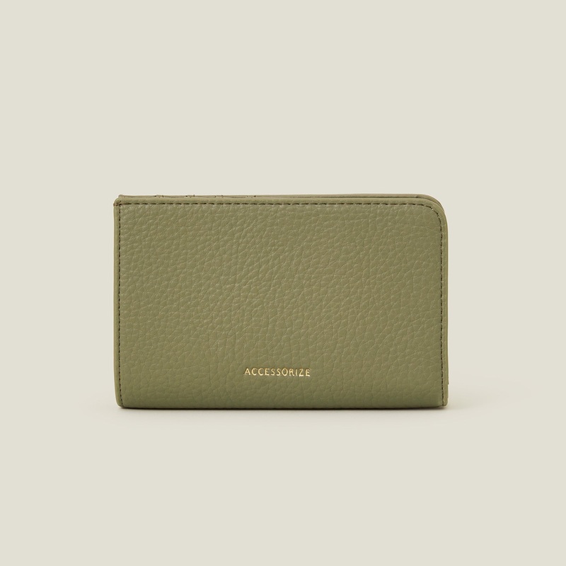 Accessorize London Women's Green Back Zip Pocket Purse