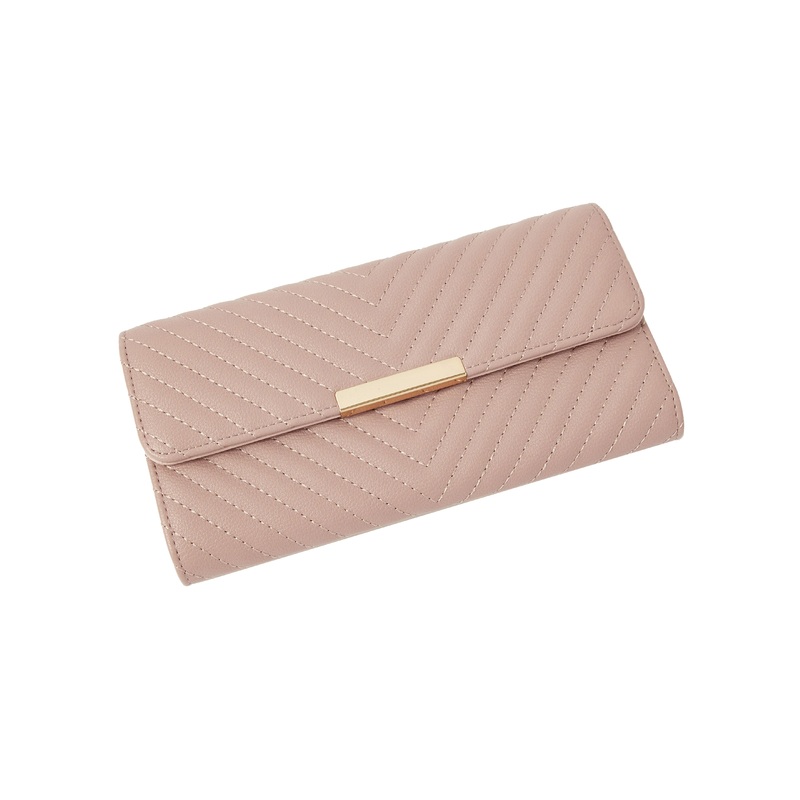 Accessorize London women's Pink Large Quilt Wallet Purse
