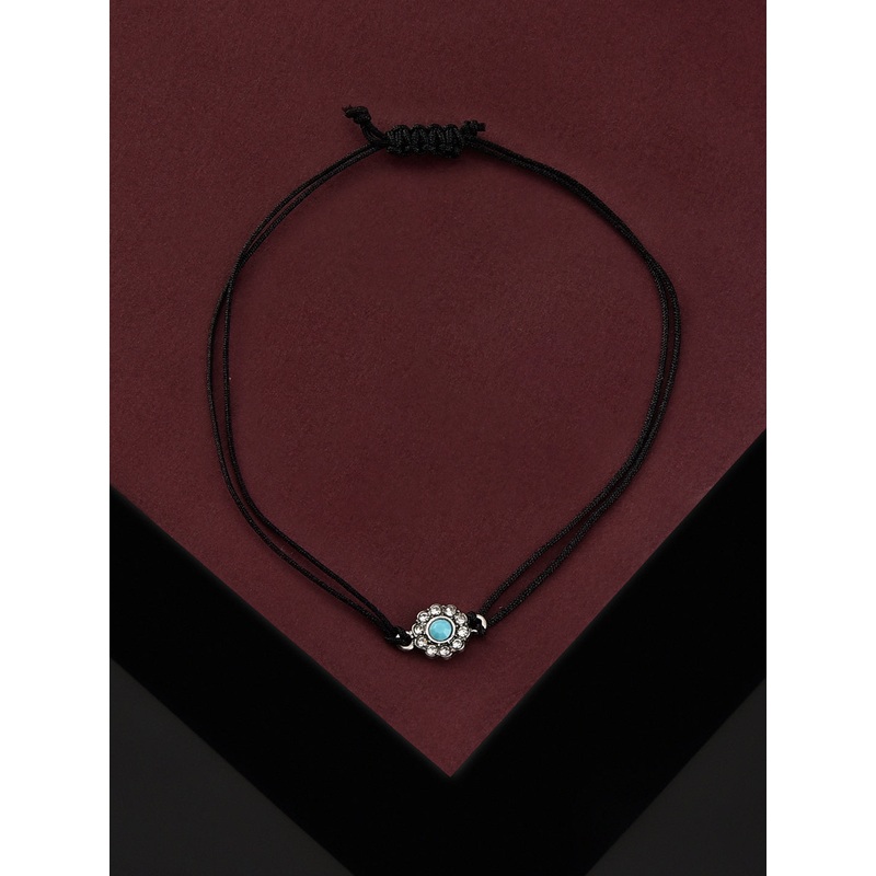 Accessorize London Women's Turq Crystal Friendship Bracelet