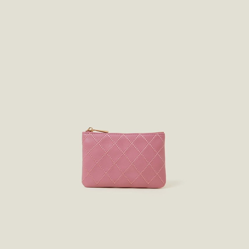 Pink Quilt Stitch Coin Purse