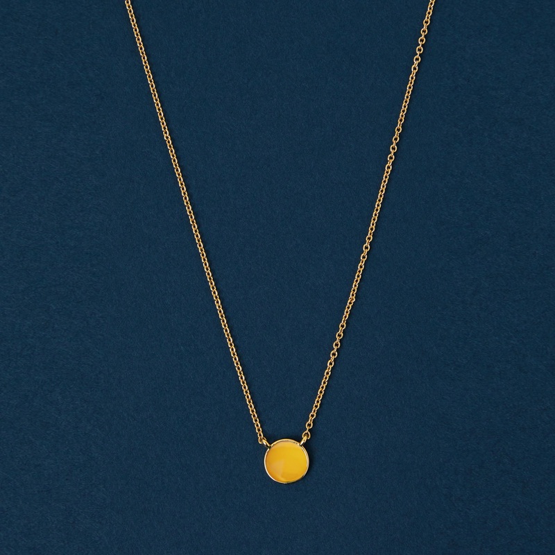 Real Gold Plated Birthstone Pendant Necklac - November
