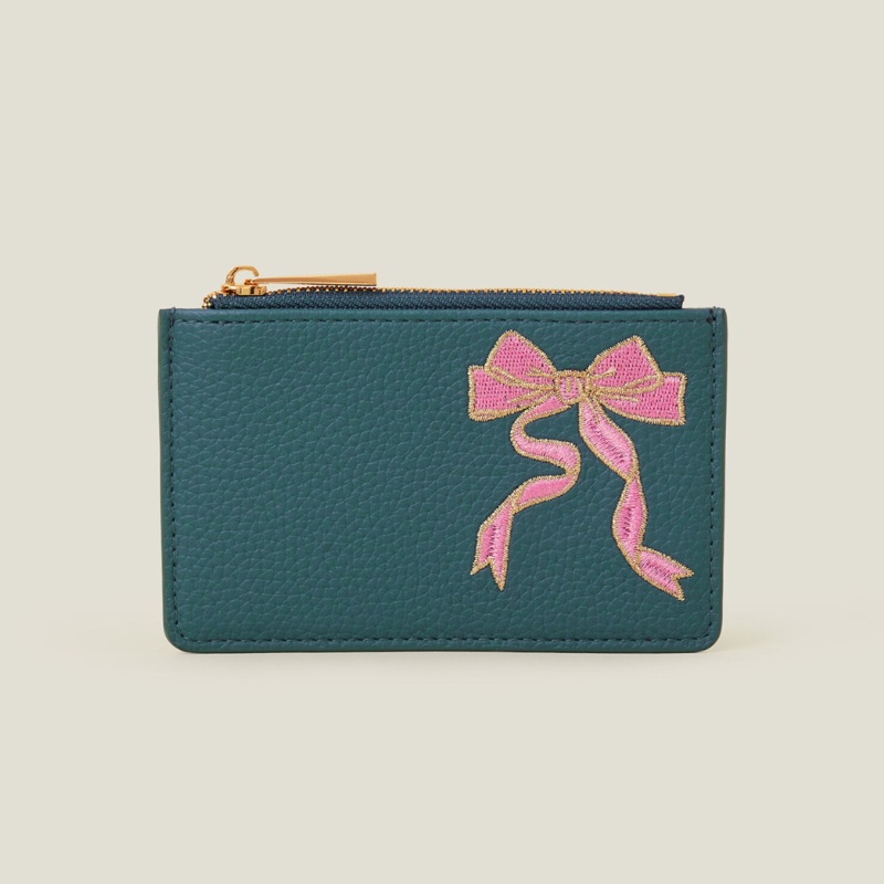 Teal Faux Leather Card Holder
