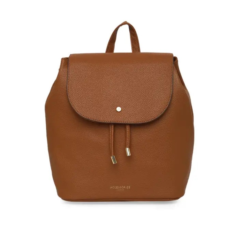 Accessorize London Women'S Faux Leather Tan Khloe Backpack