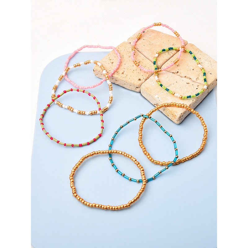 Accessorize London Women's Feel Good Pack Of 8 Seedbead Stretch Bracelets