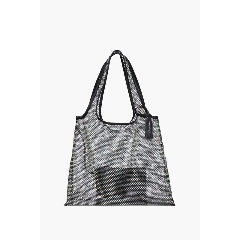 Crystal Embellished Mesh Market Tote
