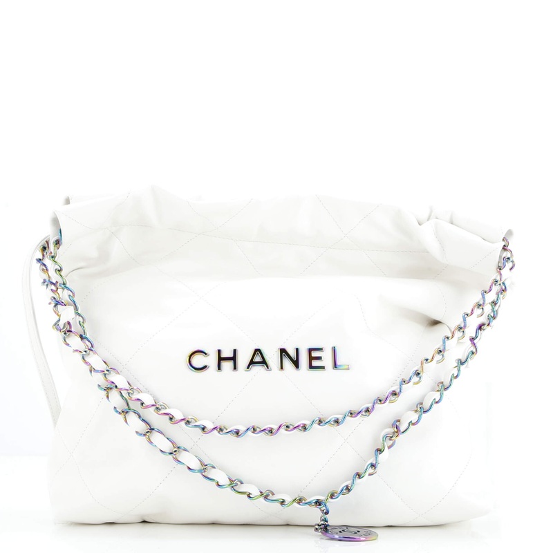 22 Chain Hobo Quilted Calfskin with Rainbow Hardware Small