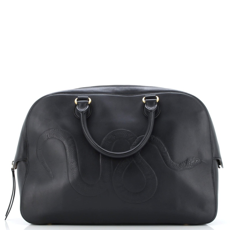 Animal Duffle Bag Embossed Leather Large