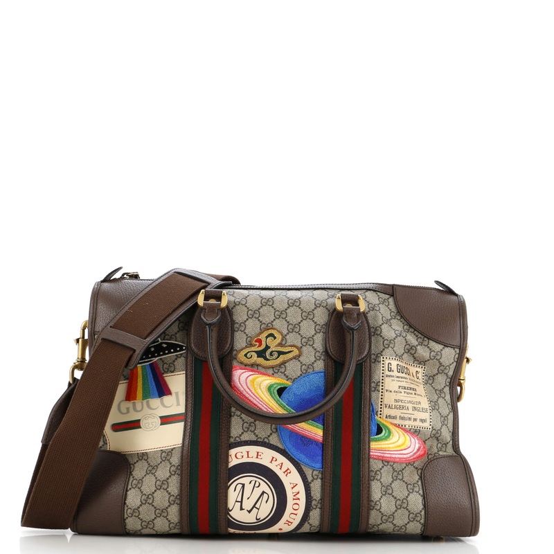Courrier Carry On Convertible Duffle GG Coated Canvas with Applique Small