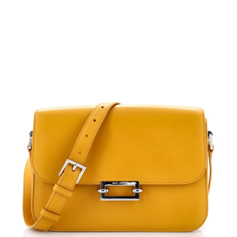 Fermoir Flap Satchel Bag Leather