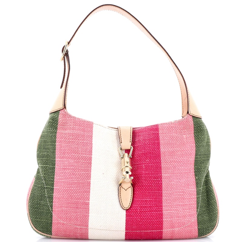 Jackie 1961 Hobo Straw with Leather Small