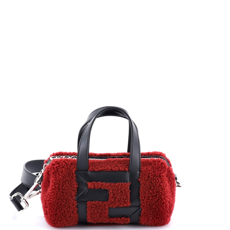 O'Lock Convertible Bowler Bag Shearling with Leather Mini
