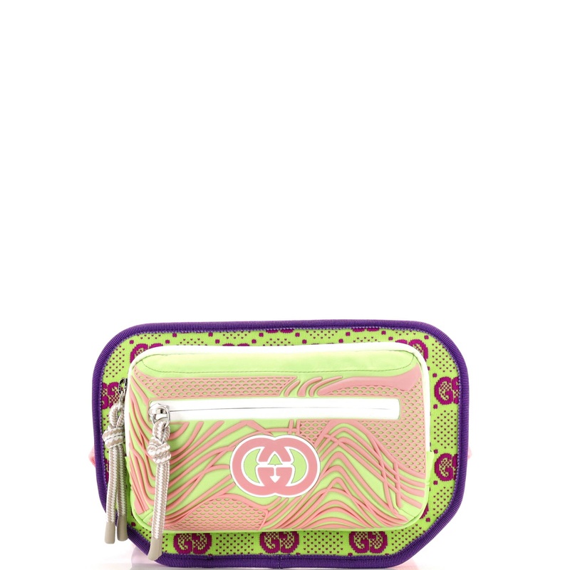 Panelled Front Pocket Belt Bag Backpack GG Jacquard Nylon and Rubber