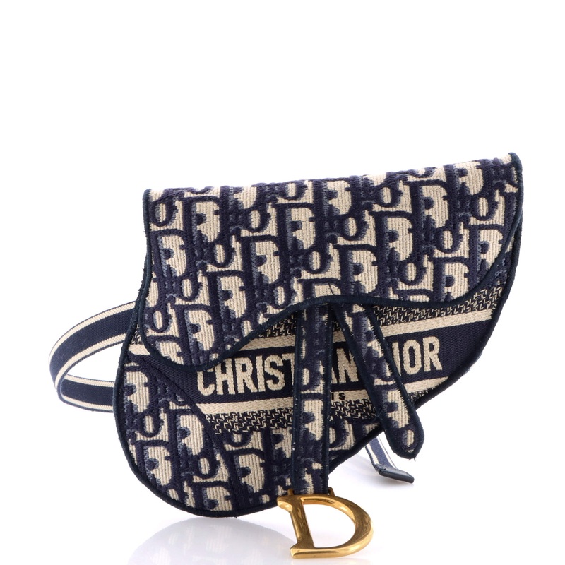Saddle Belt Bag Logo Embroidered Oblique Canvas