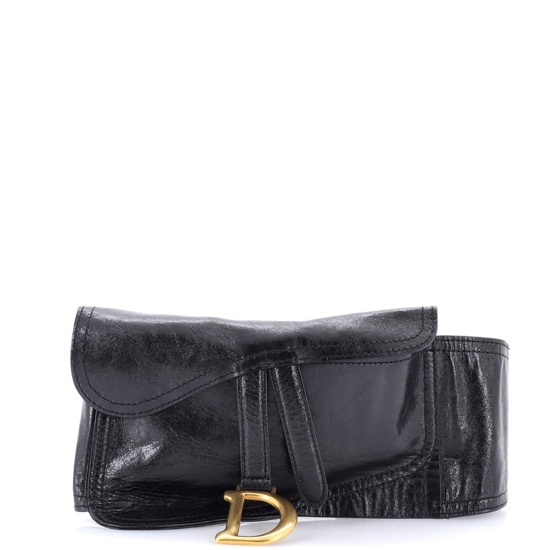 Saddle Double Buckle Belt Bag Leather