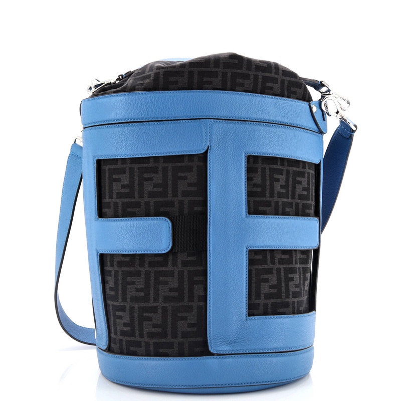 Step Out Bucket Bag Leather and Zucca Canvas Large
