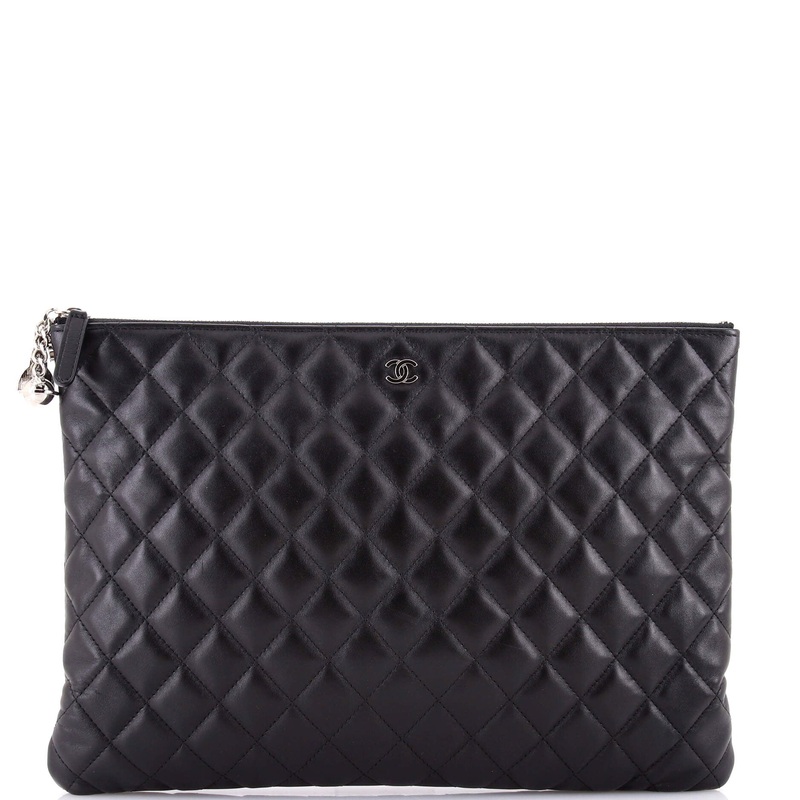 Data Center O Case Clutch Quilted Lambskin Large