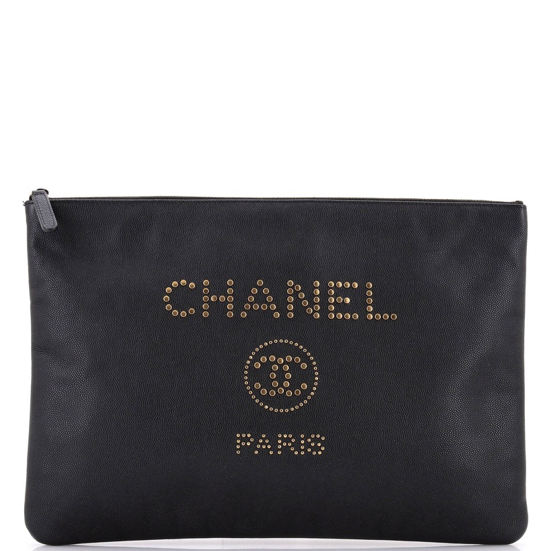 Deauville Pouch Studded Caviar Large