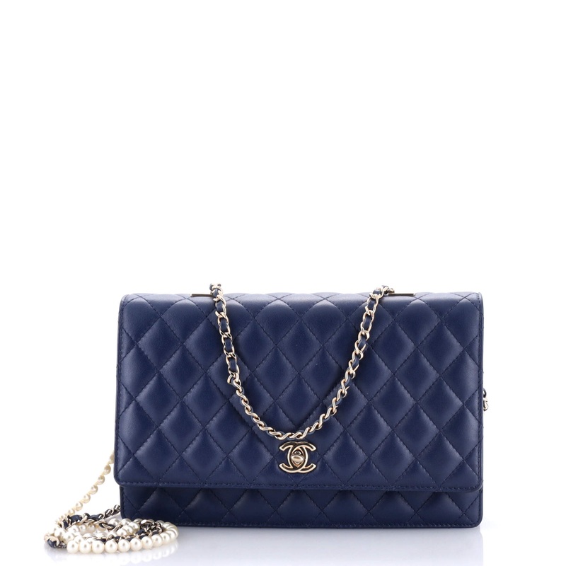 Fantasy Pearls Flap Bag Quilted Lambskin Large