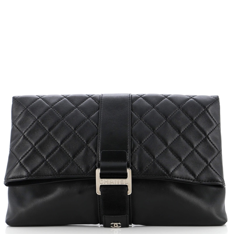 Fold Over Clutch Quilted Lambskin Medium