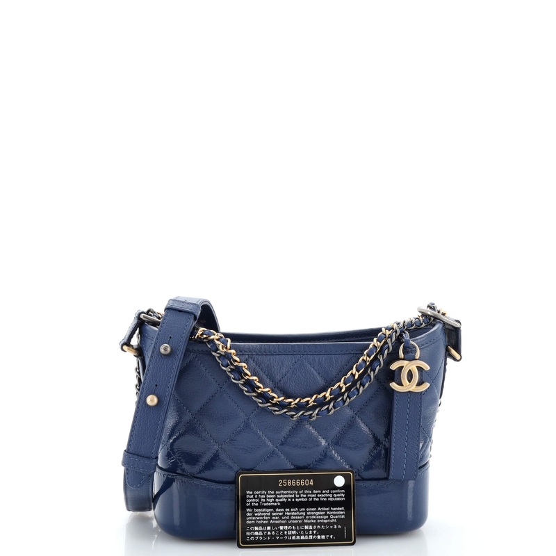 Gabrielle Hobo Quilted Goatskin and Patent Small