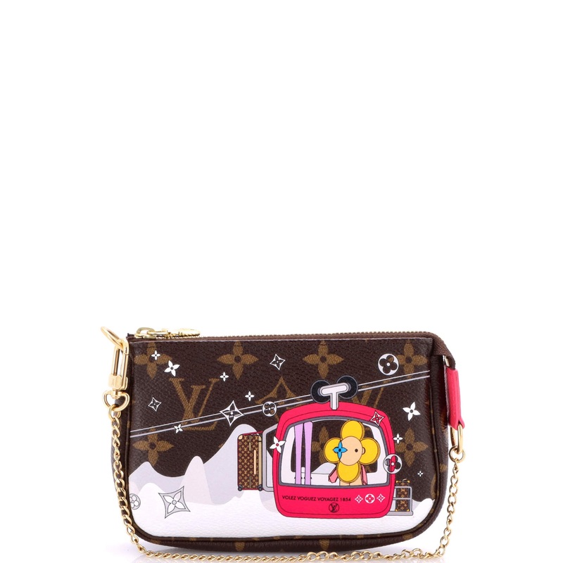 Pochette Accessoires Limited Edition Vivienne Xmas Monogram Canvas Mini