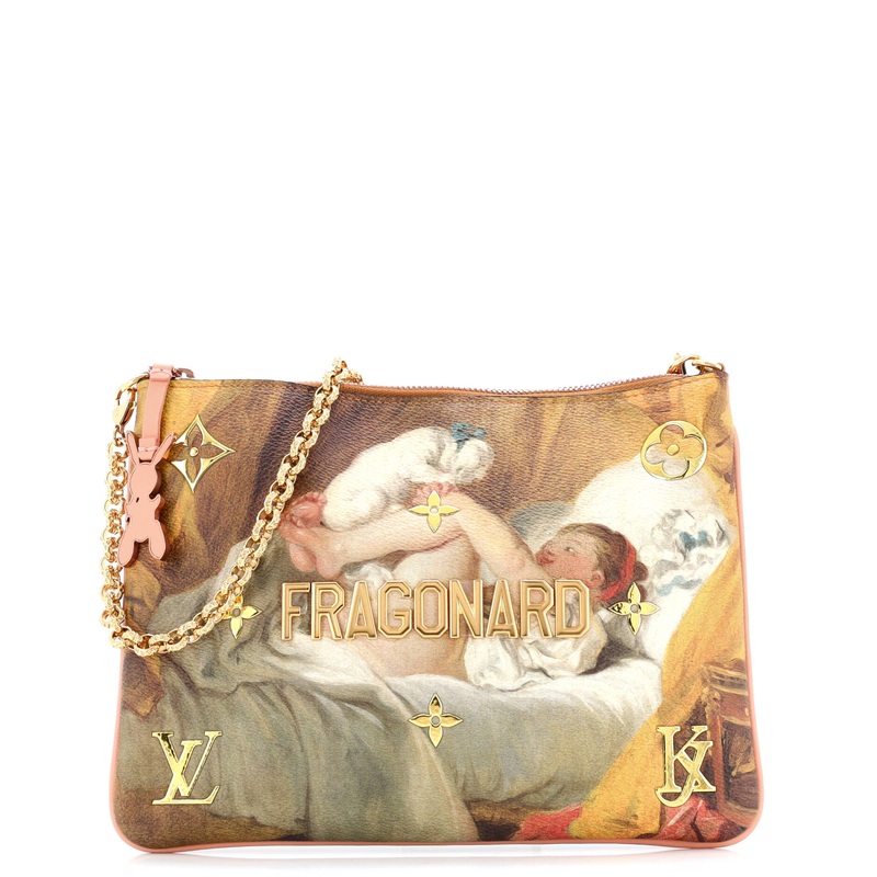Pochette Clutch Limited Edition Jeff Koons Fragonard Print Canvas