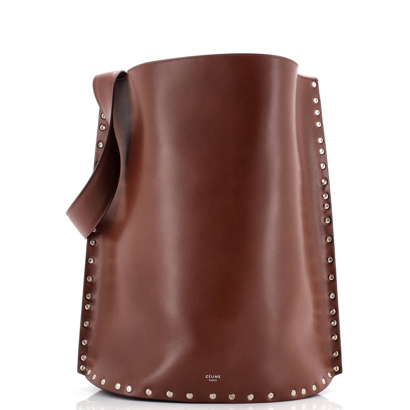 Studs Bucket Bag Shiny Calfskin Large