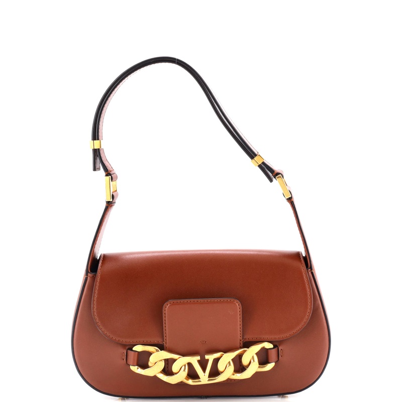 VLogo Chain Flap Shoulder Bag Leather Medium