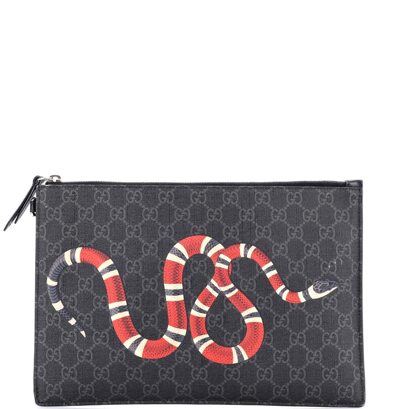 Zipped Pouch Printed GG Coated Canvas Medium