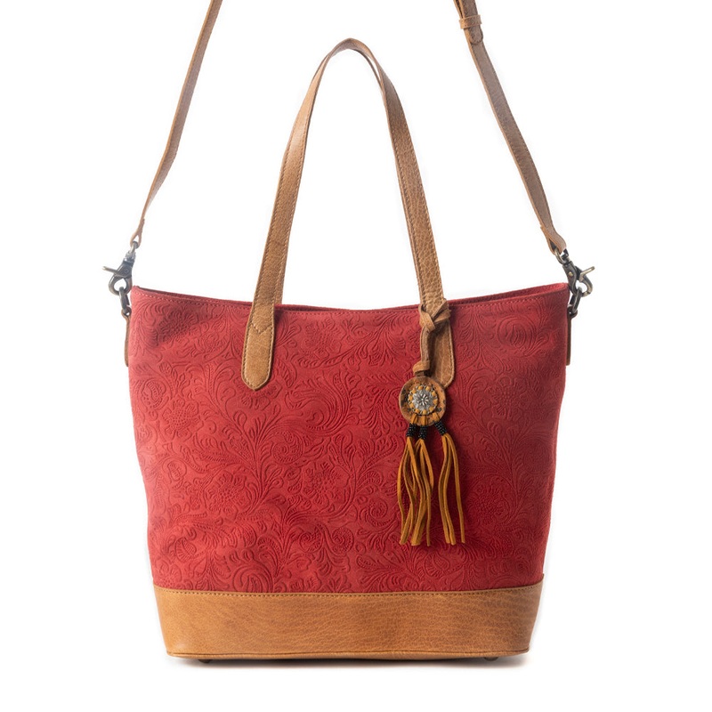 Amber Dune Leather Bag in Red