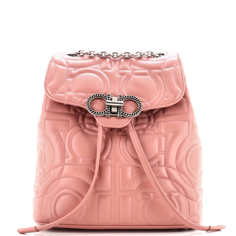 Gancini Backpack Quilted Leather