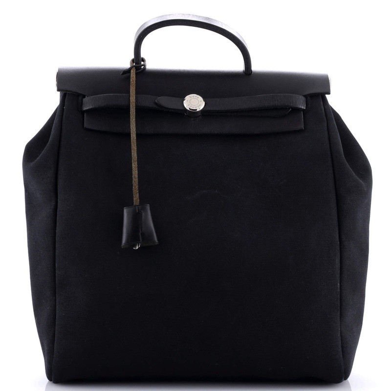 Herbag A Dos Zip Backpack Toile and Leather