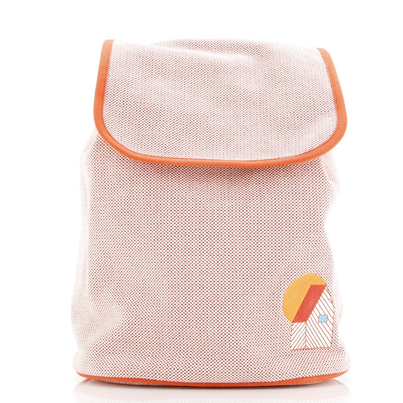 Les Cabanes Backpack Embroidered Toile