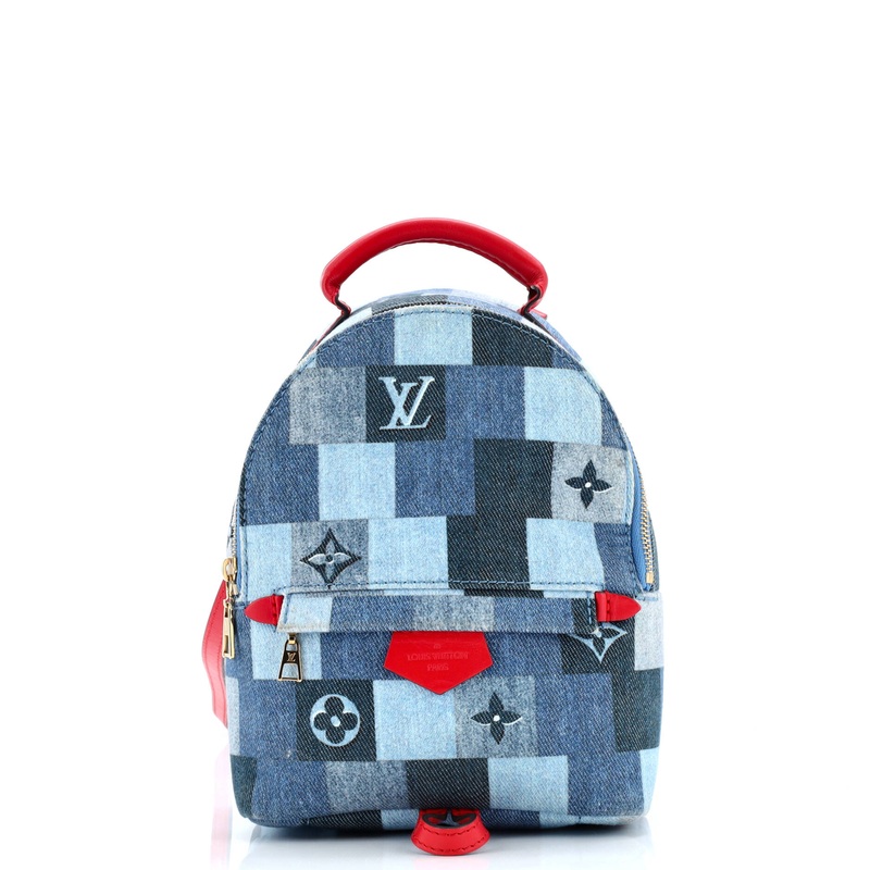 Palm Springs Backpack Damier and Monogram Patchwork Denim Mini