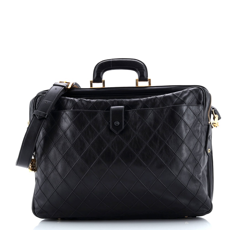 Vintage Diamond Stitch Weekender Quilted Leather Large