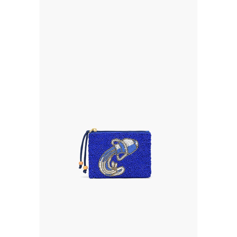Celestial Beaded Zodiac Coin Purse- Aquarius