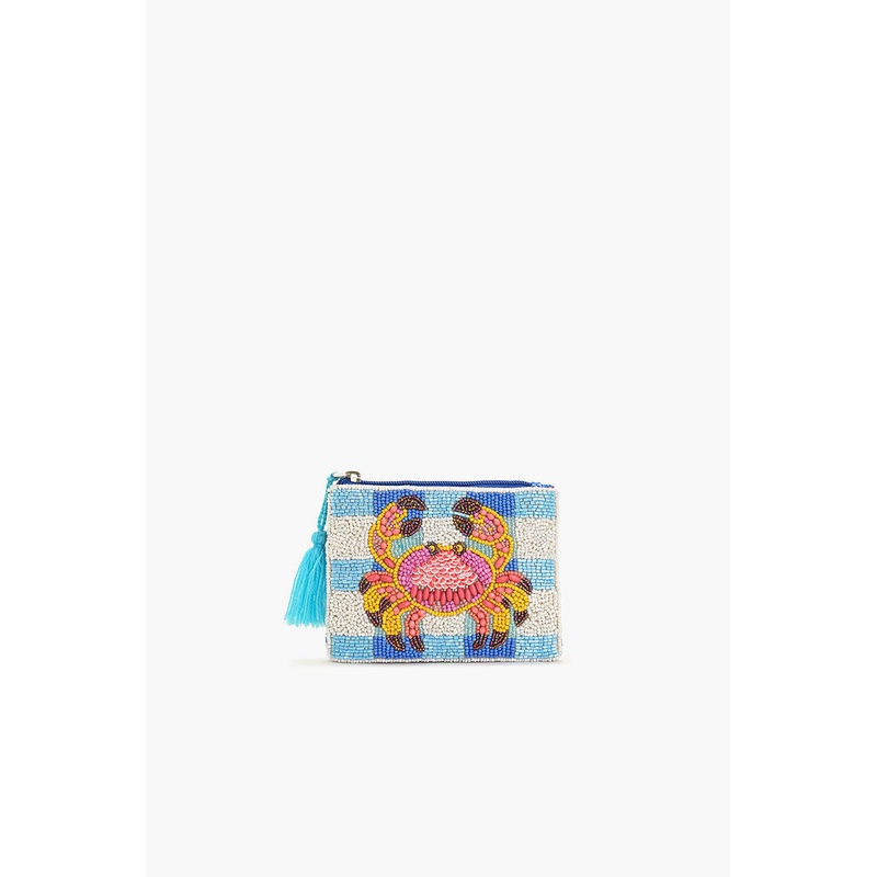 Crab It Beaded Coin Pouch