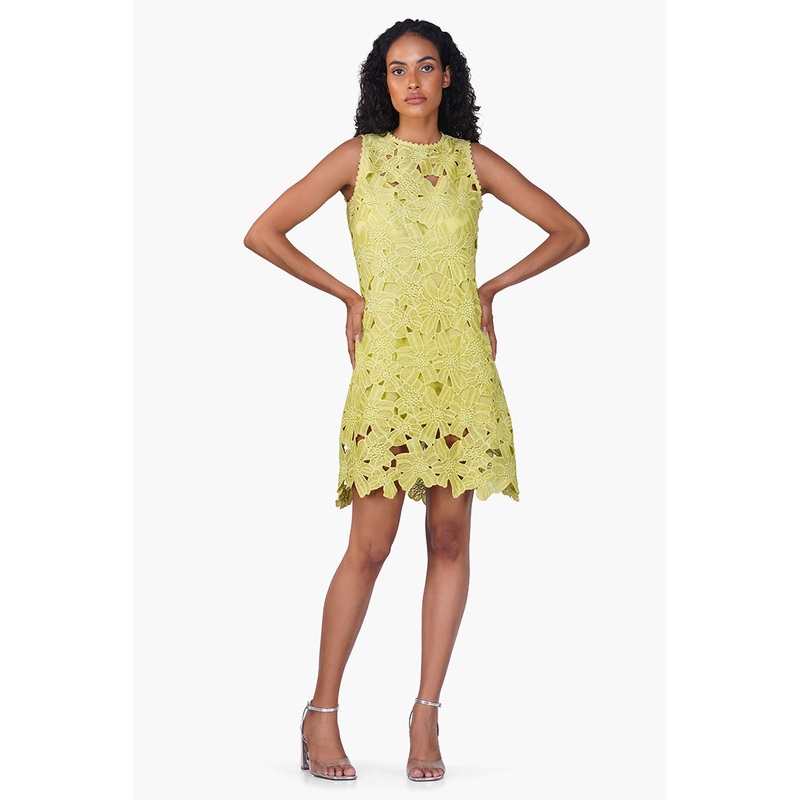 Fall For Neon Floral Lace Short Dress