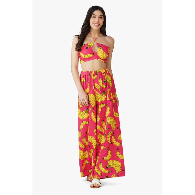 Just Bananas Pink Halter Top