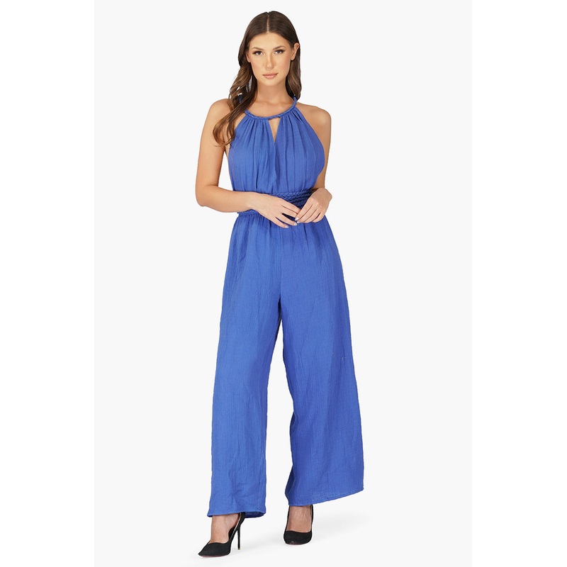 Nautical Blue Cotton Jumpsuit