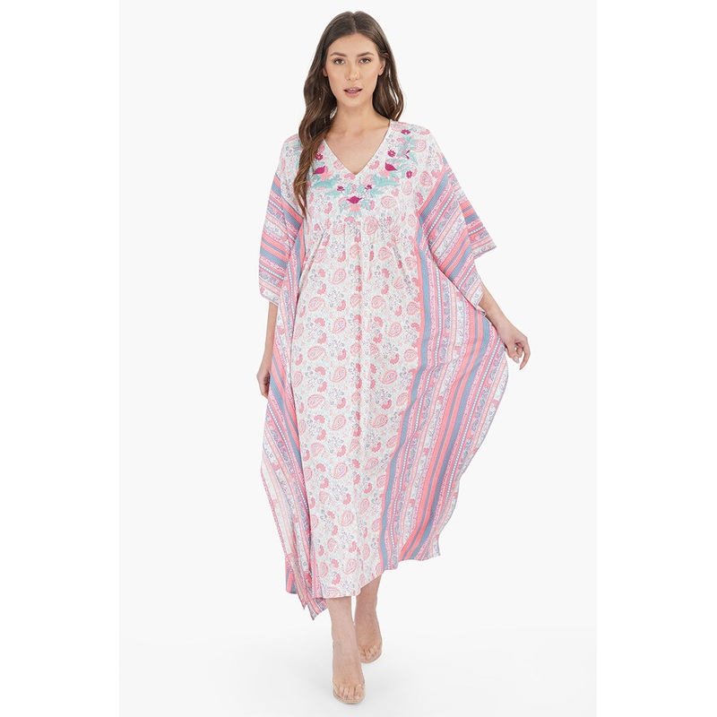 Sugar Coral Floral Maxi Kaftan