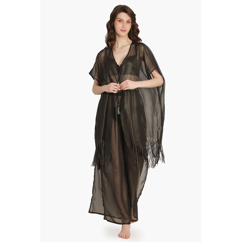 Black Shimmer Sheer Cover Up