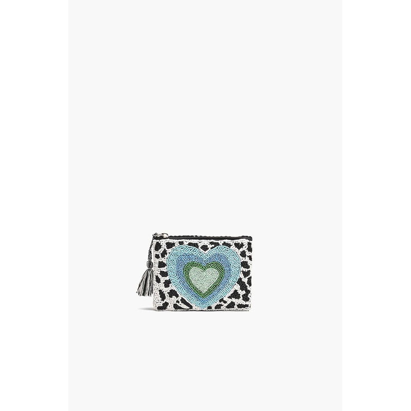 Blue and Black Heart Mini Pouches